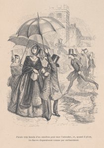 Eu precisava muito de um "omnibus", mas assim que começa a chover, todos eles parecem ter d..., 1843. de Jean Ignace Isidore Gérard