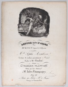 Carta escrita de Argel, ca. 1835. de Jean Ignace Isidore Gérard