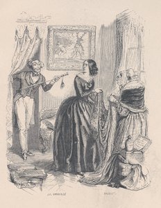 Novo Actéon, surpreendi Diana, não no banho, mas com um traficante no banheiro. desde..., 1843 de Jean Ignace Isidore Gérard