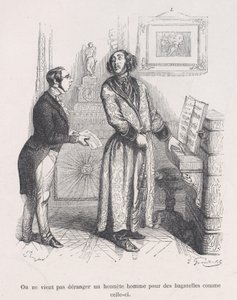 Não se incomoda um homem honesto com bagatelas como esta. das Pequenas Misérias de Huma..., 1843. de Jean Ignace Isidore Gérard