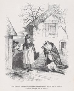 Ela respondeu aos meus protestos e xingamentos com um tom de zombaria tão frio que jurei..., ca. 1837-47. de Jean Ignace Isidore Gérard