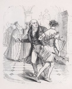 A musa em fuga das obras completas de Béranger, 1836. de Jean Ignace Isidore Gérard