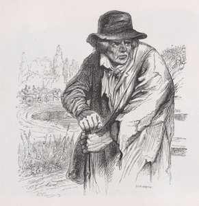 O Vagabundo Velho de The Complete Works of Béranger, 1836. de Jean Ignace Isidore Gérard