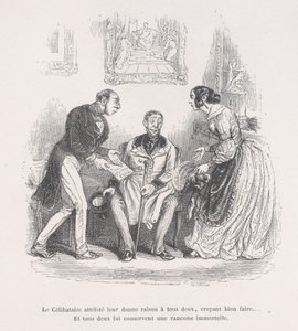 A viúva enlutada dá a ambos o direito de fazer o bem... E ambos retêm um eterno..., 1843. de Jean Ignace Isidore Gérard