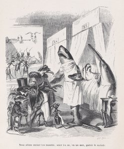 Vamos incisar os músculos, ver os ossos, em uma palavra, curar os doentes de Sc..., ca. 1837-47. de Jean Ignace Isidore Gérard