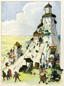 A história da Alsácia conta as crianças pelo Tio Hansi por Jean Jacques Waltz dit Hansi (1873-1951), colecção privada: Siege du chateau D