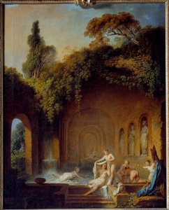 O banho das ninfas Pintura de Jean Jacques Francois Barbier l
