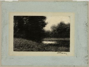 Paisagem com uma lagoa de Jean Jacques Henner