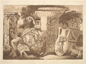 Composição com os Fragmentos Antigos e um Vaso Inclinado, do Recueil de Compositions..., 1782-84.