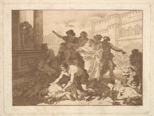 La Peste chez les Philistines Plague Among the Philistines, em um álbum contendo R..., 1782-1821.