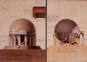 O Templo da Terra - Elevação e Corte por Lequeu