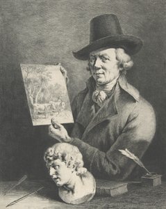 Auto-retrato com vacas, 1796. de Jean Jacques de Boissieu