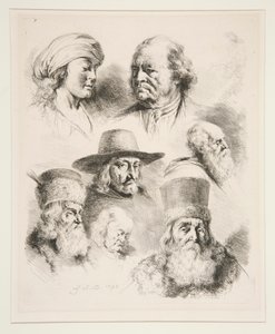 Sete cabeças de retrato de Jean Jacques de Boissieu