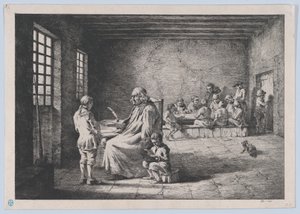 O Mestre da Escola, 1780. de Jean Jacques de Boissieu