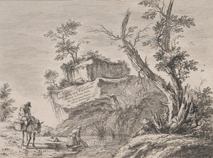 Página de rosto para uma série de dez paisagens, 1763. de Jean Jacques de Boissieu
