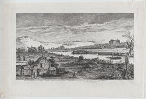 Vista do Castelo de Madrid, perto de Paris, 1764. de Jean Jacques de Boissieu