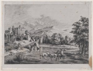 Vista do Templo de Vesta, 1774. de Jean Jacques de Boissieu
