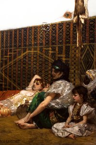 Interior de um harém em Marrocos (pormenor) de Jean Joseph Benjamin Constant