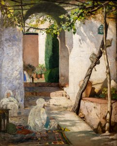 Pátio marroquino, antes de 1880 (Óleo sobre tela) de Jean Joseph Benjamin Constant