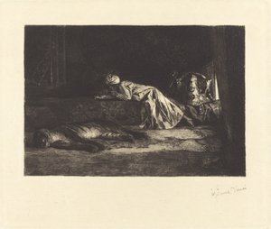 Interior oriental com tigre adormecido de Jean Joseph Benjamin Constant