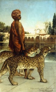 A Guarda do Palácio com Dois Leopardos de Jean Joseph Benjamin Constant
