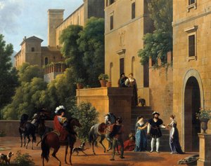 O Bayard partiu de Brescia. Em 1512, o cavaleiro Pierre Teillard, senhor de Bayard (1476-1524) sitiou a cidade de Brescia durante as guerras italianas. Pintura de Joseph Bidault (1758-1846) 1821 Valência, Museu de Belas Artes