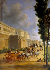 Partida de Napoleão (1769-1821) e Marie Louise (1791-1847) para a caça em Compiegne em 1811 Pintura de Joseph Bidault (1758-1846) 1811 Sol. 2,1x0,9 m Paris, Musee Marmottan