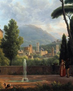 Landscape tem o Pormenor da Fonte de um quadro de Joseph Bidault (1758-1846). 1821 Valência. Museu de Belas Artes