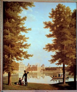 Promenade do Imperador Napoleão I (1769-1821) e Marie Louise na Lagoa da Carpa em Fontainebleau Pintura de Joseph Bidault (1758-1846) 1810 Sol. 2,28x1,74 m Paris, Musee Marmottan