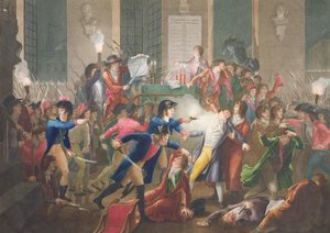 A prisão de Robespierre, &39;A noite do 9º ao 10º termidor, Ano II, 27 de julho de 1794&39; de Jean Joseph Francois Tassaert