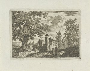 Castelo em uma paisagem de Jean Joseph Hanson
