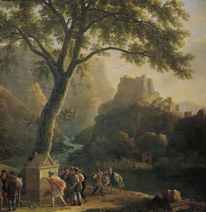 Francês: François Ier à la fontaine de Vaucluse François Ier junto à fonte de Vaucluse de Jean Joseph Xavier Bidauld