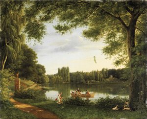 Vista do lago de Ermenonville de Jean Joseph Xavier Bidauld