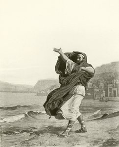 Demosthenes praticando oratório (gravura)