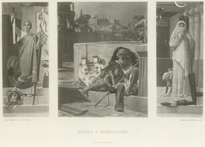 Homer, um mendicante (gravura) de Jean Jules Antoine Lecomte du Nouy