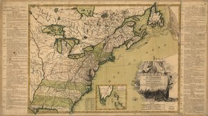 Mapa dos Estados Unidos da América, na sequência do Tratado de Paz de 1783. de Jean Lattré