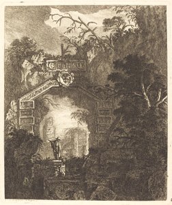 Figura em pé sob um arco de pedra de Jean Laurent Legeay