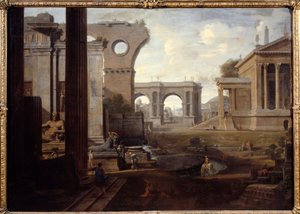 Ruínas antigas. Pintura de Jean Lemaire (1598 - 1659)