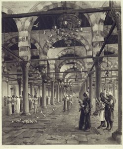 Oração Pública na Mesquita de Amron, de "Uma Colecção de Obras de Jean-Leon Gerome em 100 Fotogravuras".