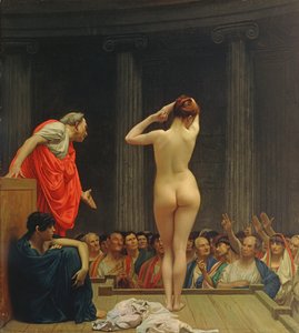 Um mercado de escravos romano de Jean Leon Gerome