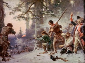 Batalha em Snowshoes 1757 de Jean Leon Gerome