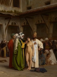O mercado de escravos. Aprox. 1867 de Jean Leon Gerome