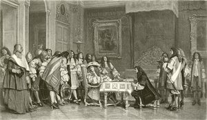 Molière no café da manhã com Louis XIV (gravura) de Jean Leon Gerome
