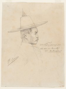 Estudo para "A Recepção dos Embaixadores Siameses em Fontainebleau" de Jean Leon Gerome