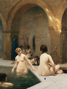 Os banhistas; Os Baigneuses, c.1889 de Jean Leon Gerome