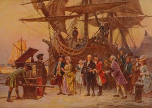 O retorno de Franklin à Filadélfia, c.1930 de Jean Leon Gerome Ferris