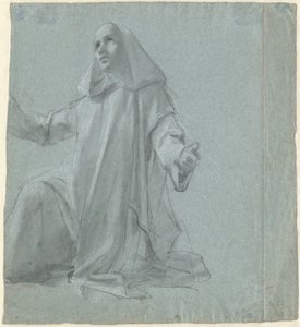 Um jovem sacerdote ajoelhado de Jean Leonard Lugardon