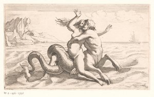 Tritão rapta uma mulher de Jean Lepautre (attributed to)