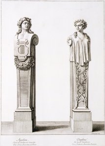 Bustos de Apolo e Daphne por Louis Lerambert em Versalhes, 1674