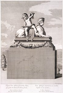 Figura de uma esfinge em Versalhes, 1676